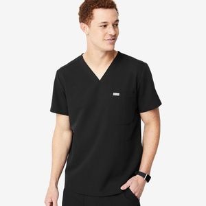 Mens Black Figs Scrub Top